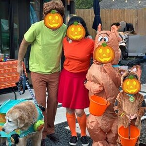 Family Scooby Doo set. Velma, shaggy, scooby and dog mystery machine costume